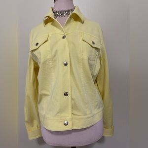 Grace yellow button up jacket in size 14